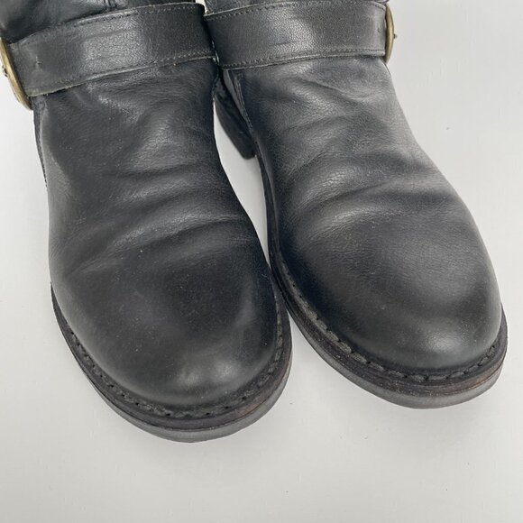 Fiorentini + Baker Leather Knee High Eternity Boots Triple Buckle Strap Black 5 - Picture 6 of 12
